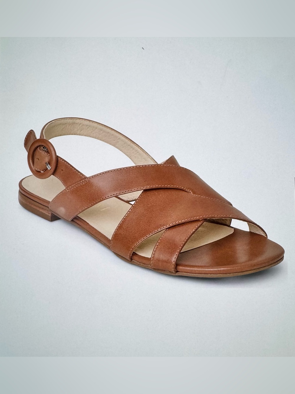 Jack Rogers Tan Leather Crisscross Slingback Sandals